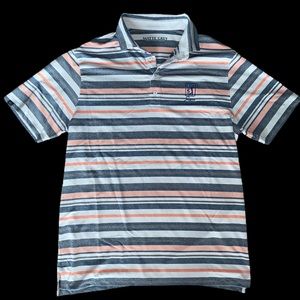Matte Grey TPC Men’s Striped Golf Shirt Medium